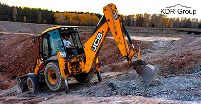 Разработка котлована экскаватором