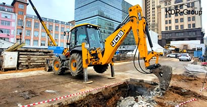 Аренда экскаватора погрузчика JCB 3CX SUPER с гидромолотом