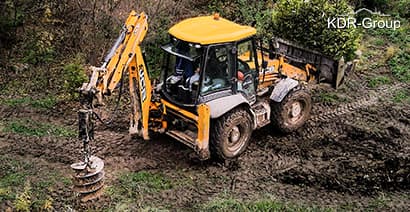 Аренда экскаватора погрузчика JCB 3CX SUPER с буром