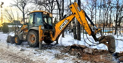 Аренда экскаватора погрузчика JCB 3CX с гидромолотом