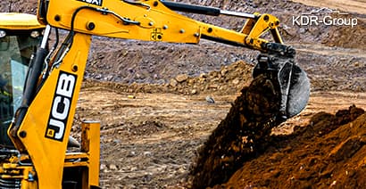 Рыхление грунта экскаватором