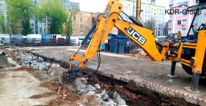 Аренда экскаватора погрузчика JCB 3CX SUPER с гидромолотом