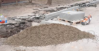 Укладка бордюра