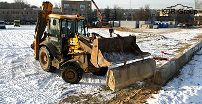 Монтаж бетонных блоков