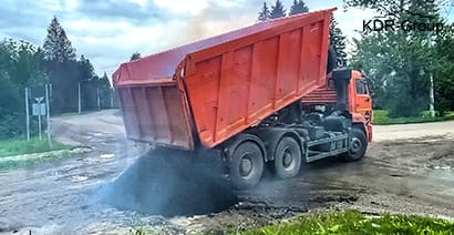 Укладка асфальтной крошки