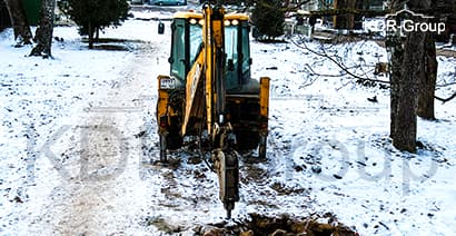 Аренда экскаватора погрузчика JCB 3CX с гидромолотом